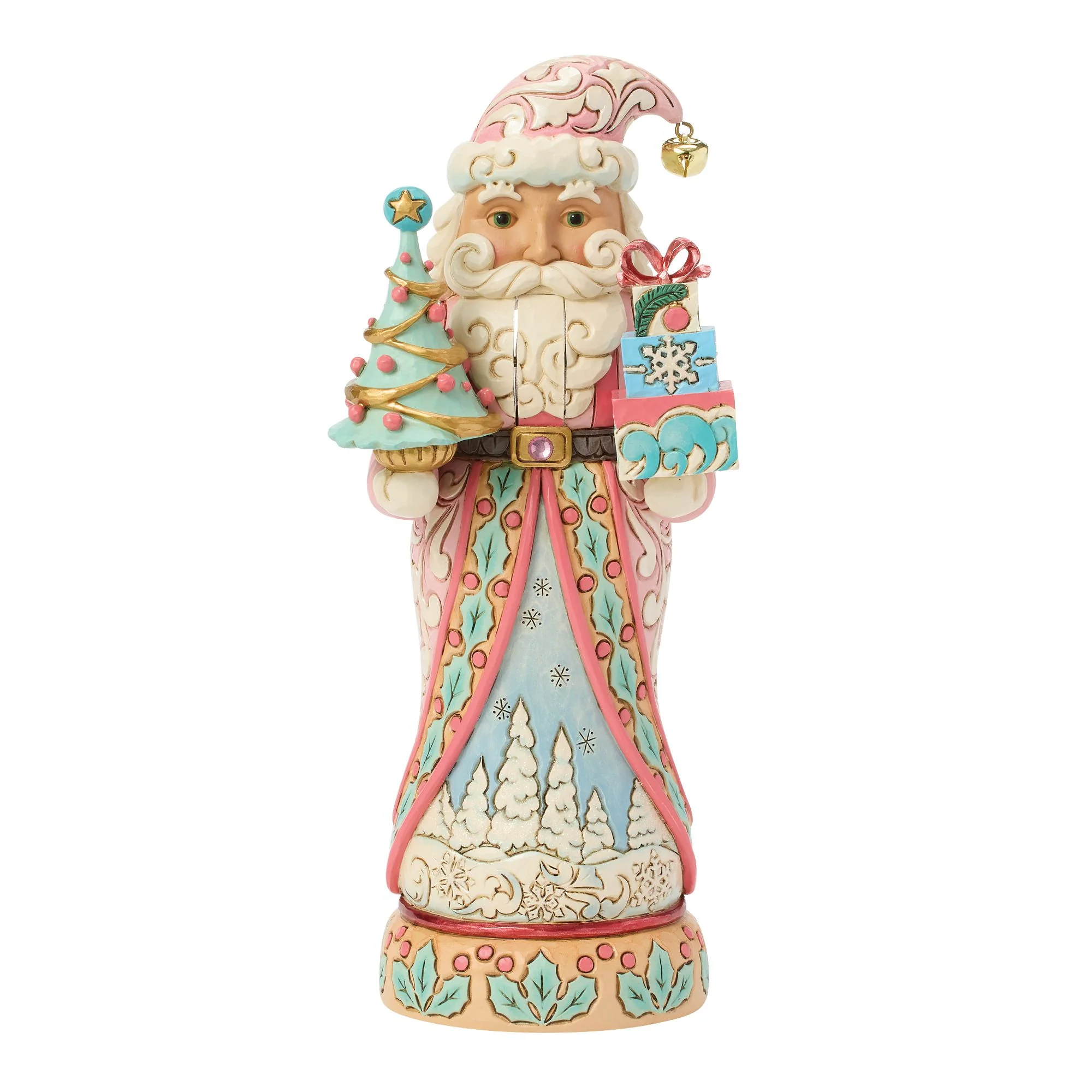 Pastel Nutcracker with Tree Figurine - A Bright Winter