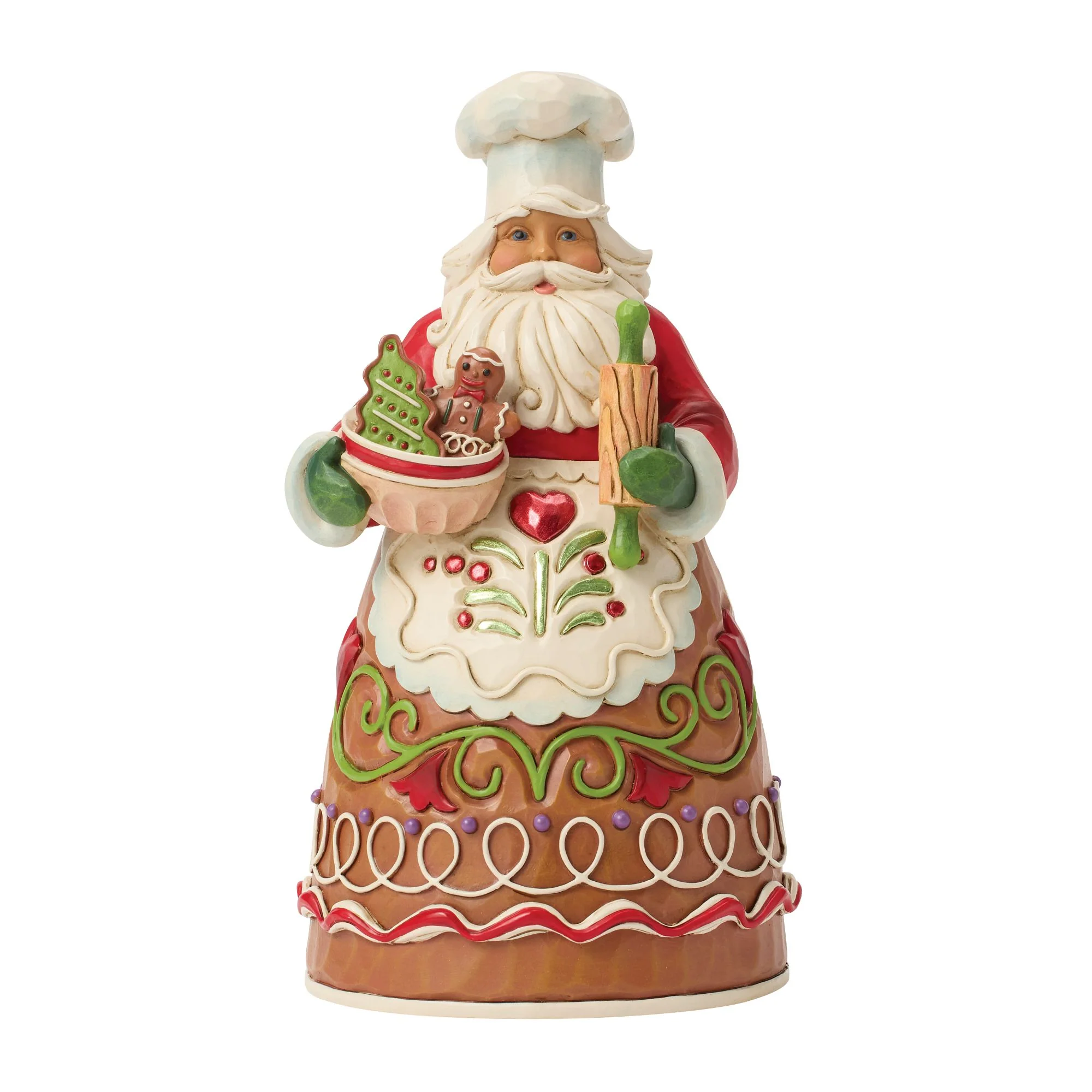 Gingerbread Pastry Chef Santa Figurine - Baking Holiday Magic
