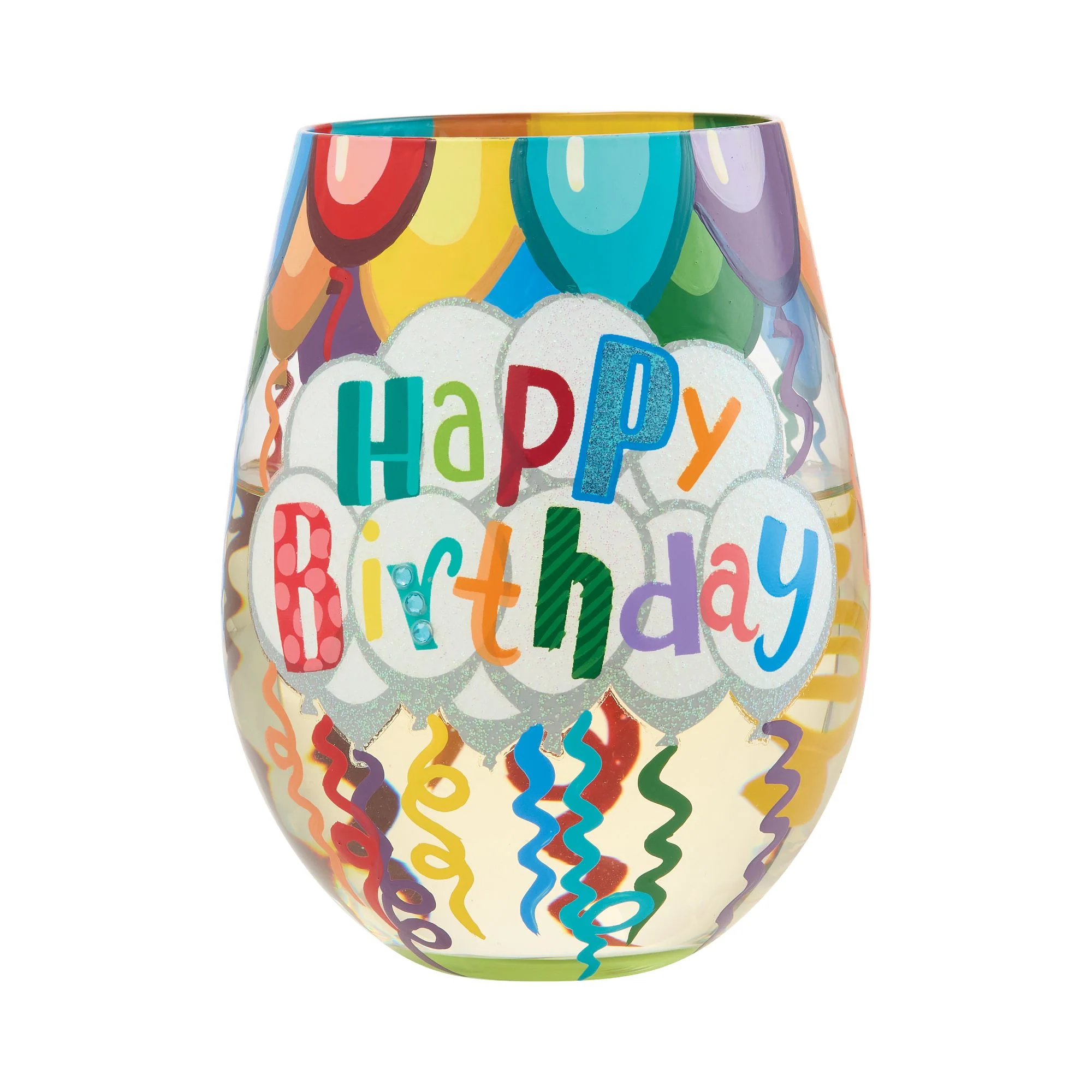 Birthday Streamers Stemless Glass - Image 2
