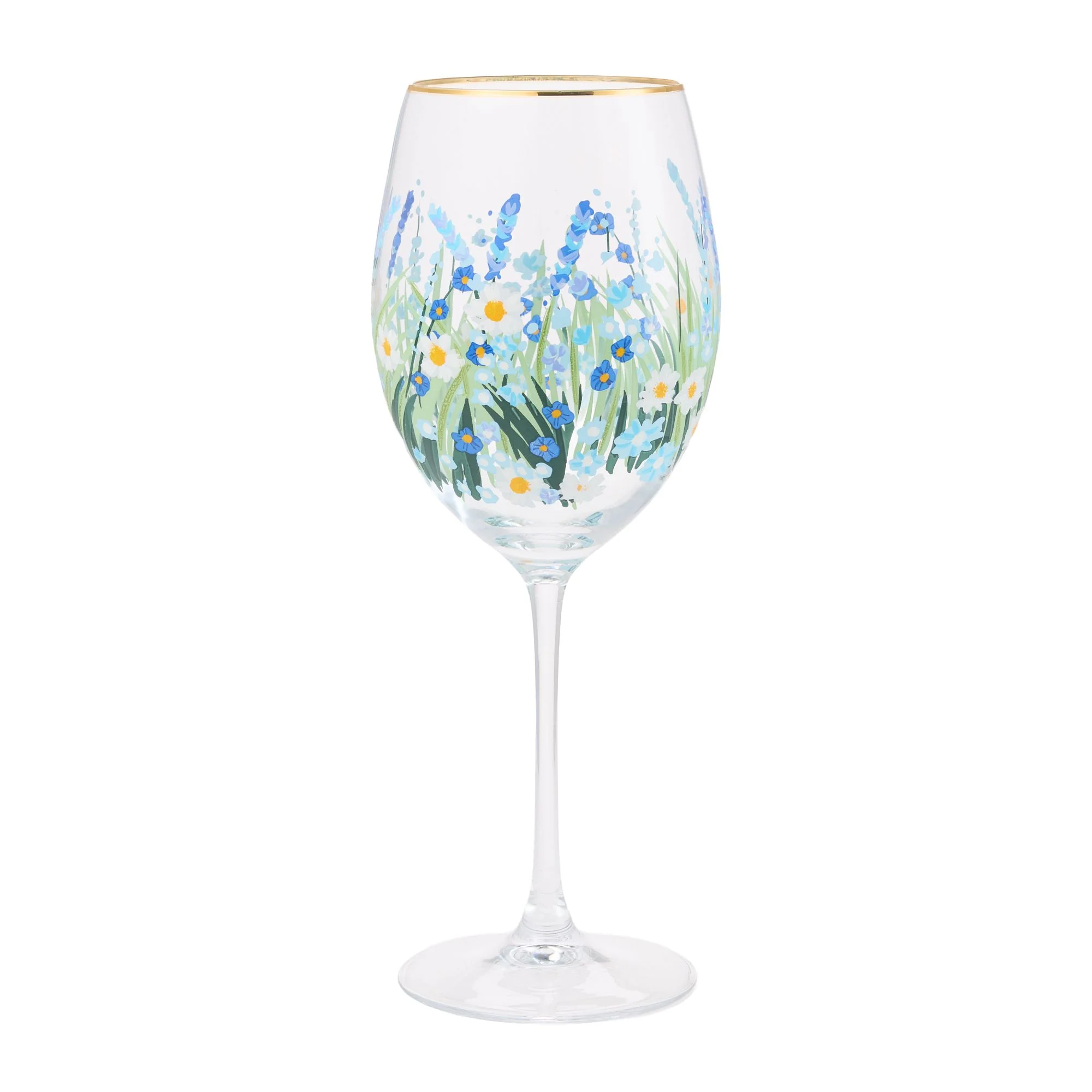 Blue Flower Wine Glass - Image 5