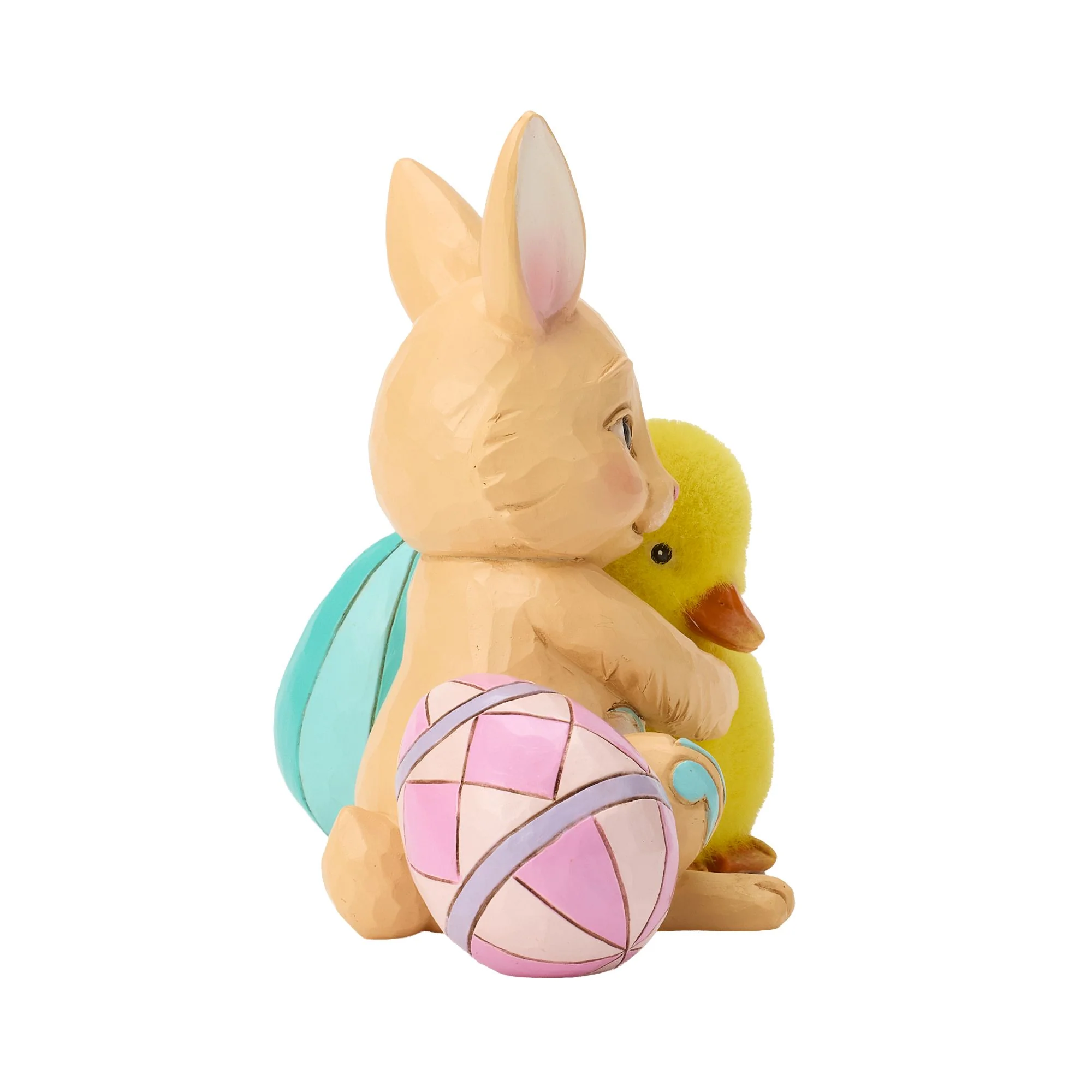Easter Bunny Hugging Duckling Figurine - "Egg-cellent Friends" - Image 4