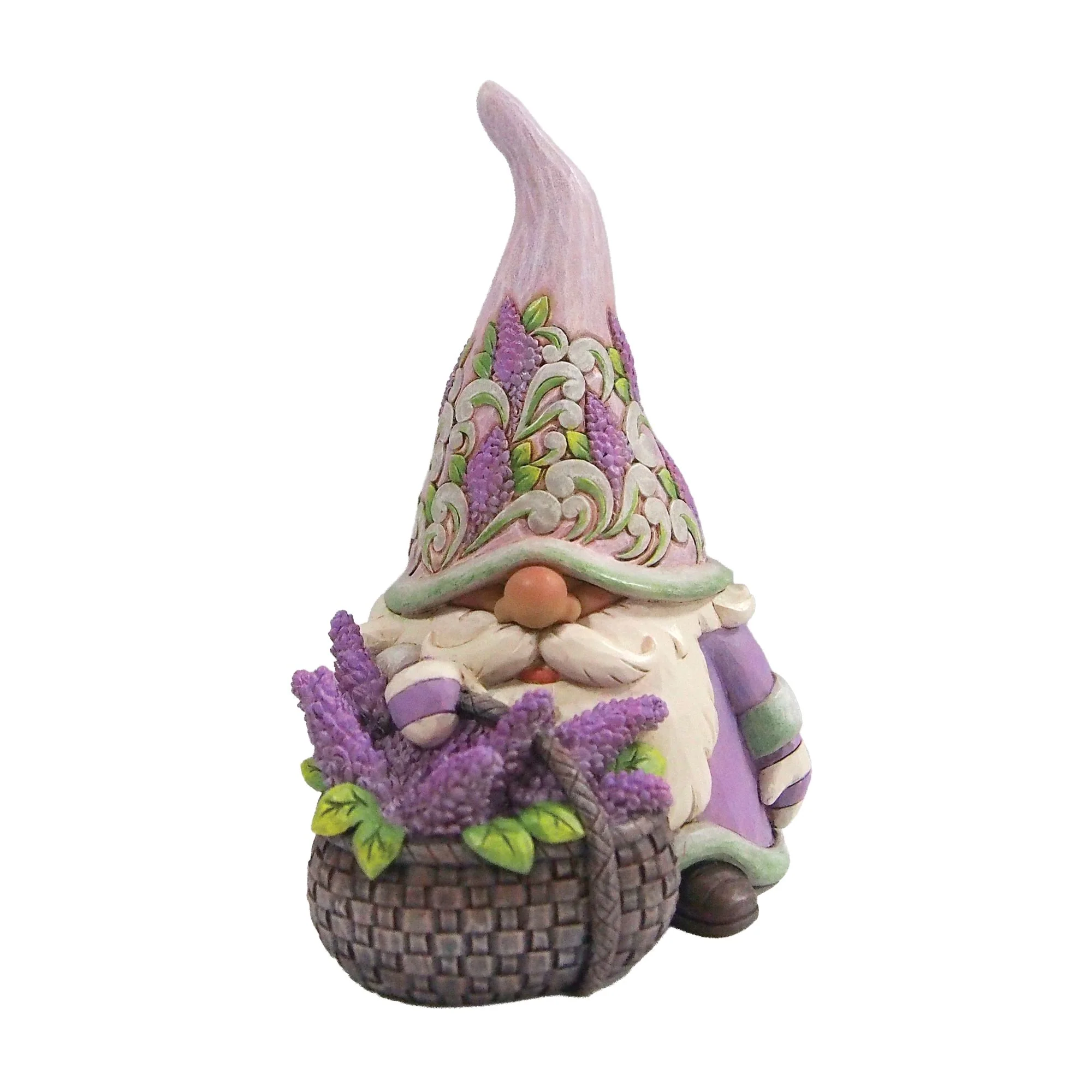 Gnome with Basket of Lilac Figurine - "Lovely Lilac"