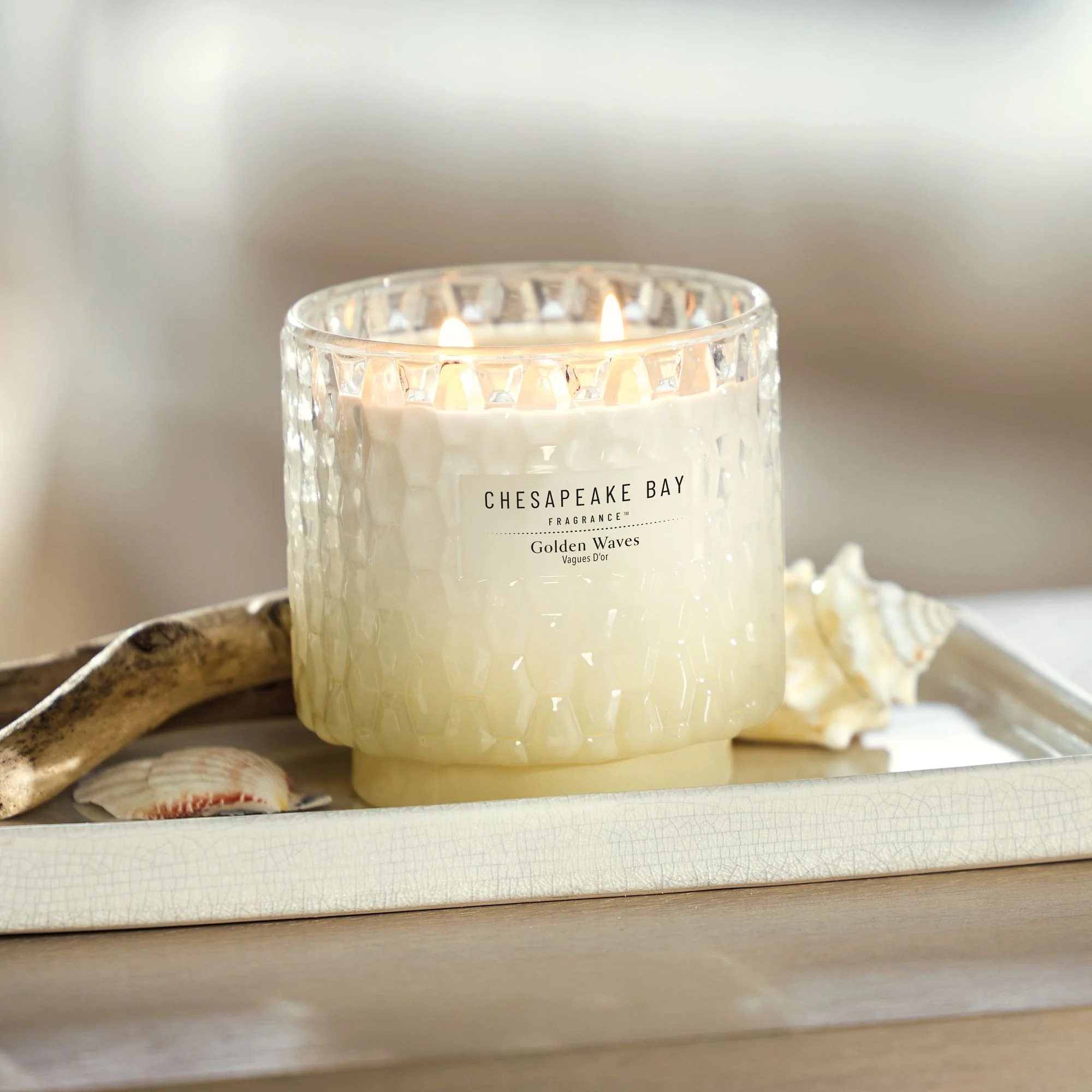 Golden Waves Large Candle by Chesapeake Bay - Image 2
