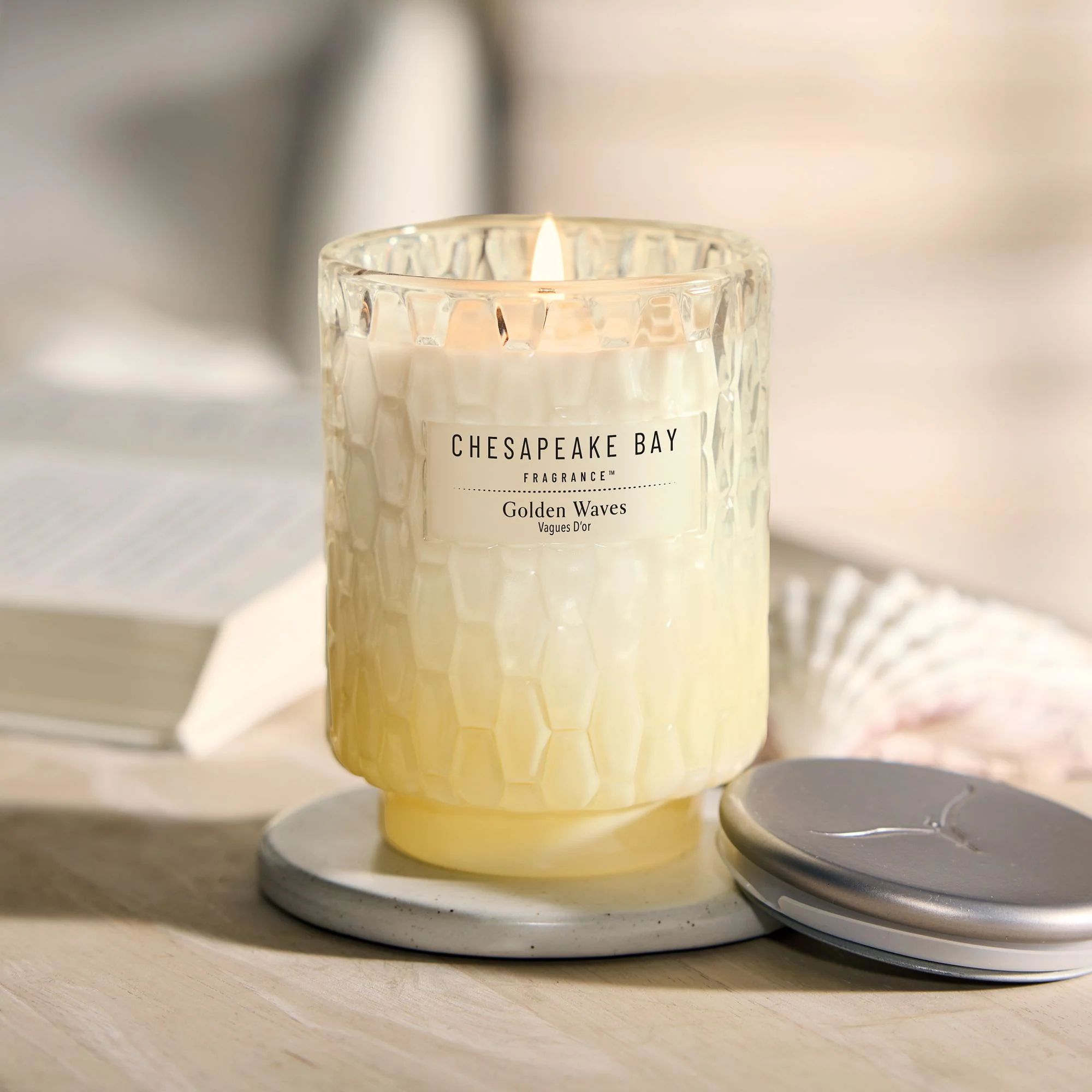 Golden Waves Medium Candle by Chesapeake Bay - Image 2