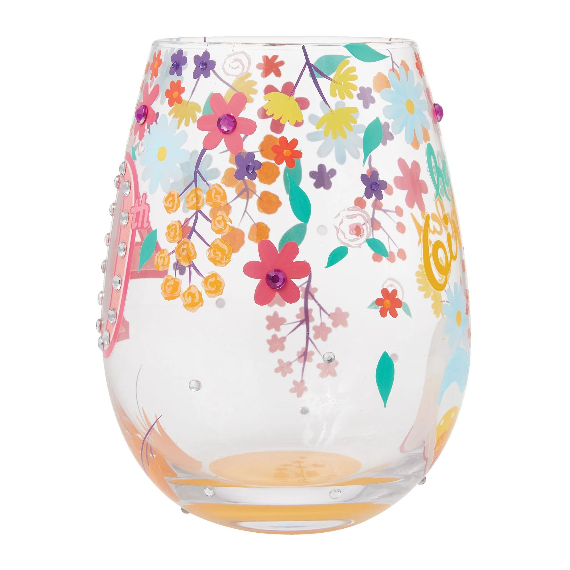 Happy 40th Birthday Stemless Wine Glass by Lolita - Image 3