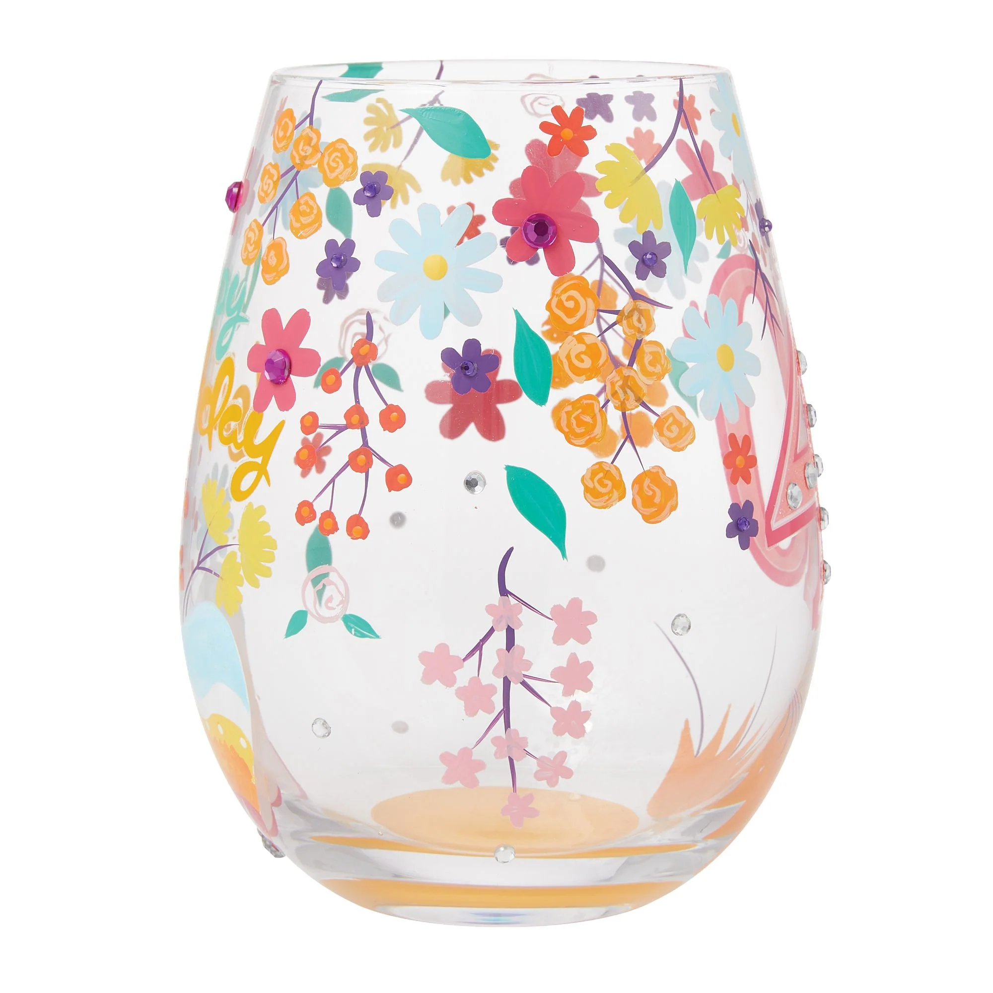 Happy 40th Birthday Stemless Wine Glass by Lolita - Image 5