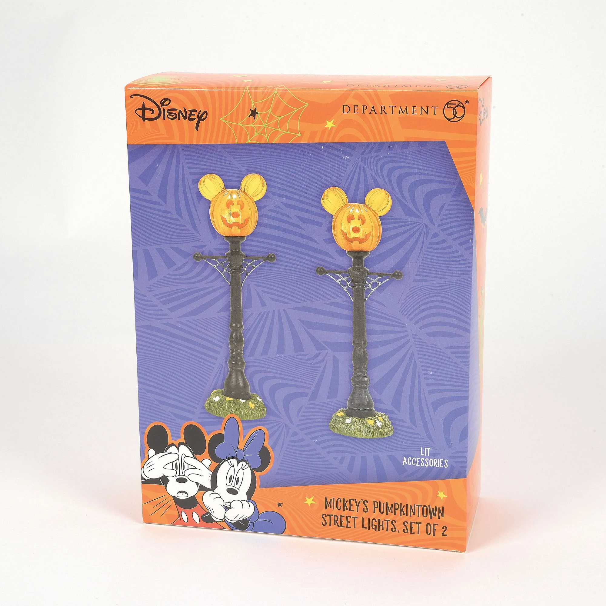 Mickey Mouse's Pumpkintown Street Lights - Disney Village by D56 - Image 5