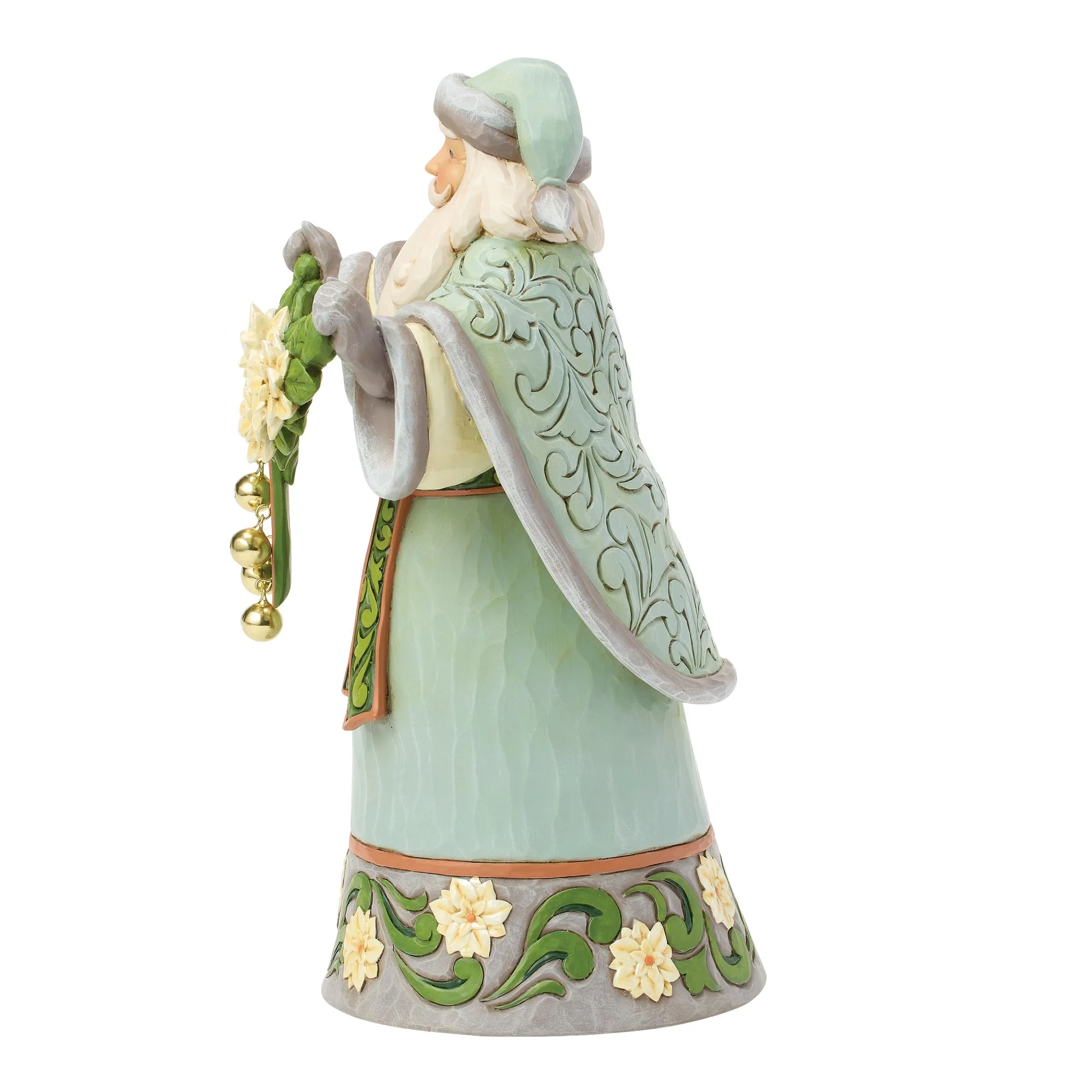 Opal & Moss Santa with Poinsettias Figurine - Image 3