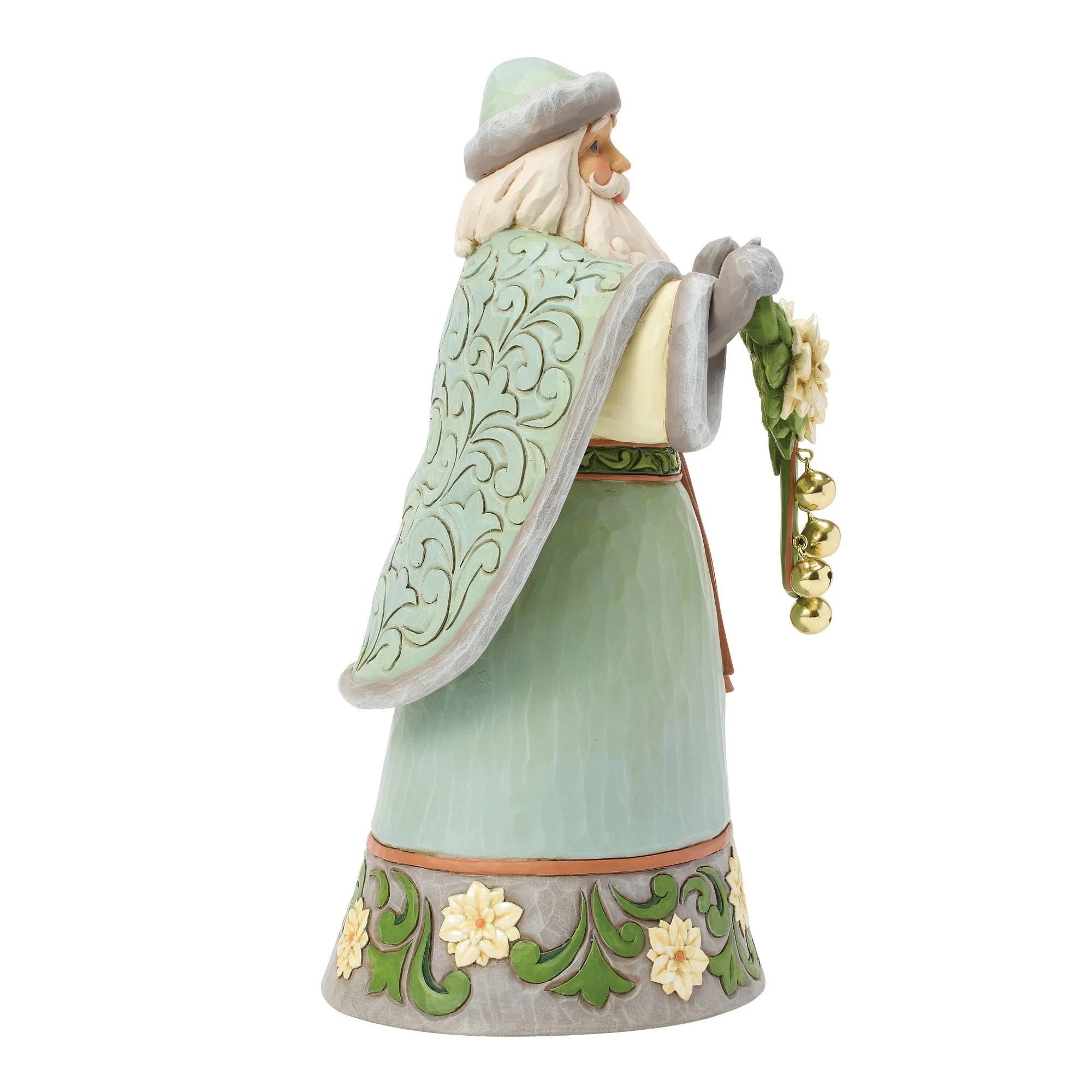 Opal & Moss Santa with Poinsettias Figurine - Image 5
