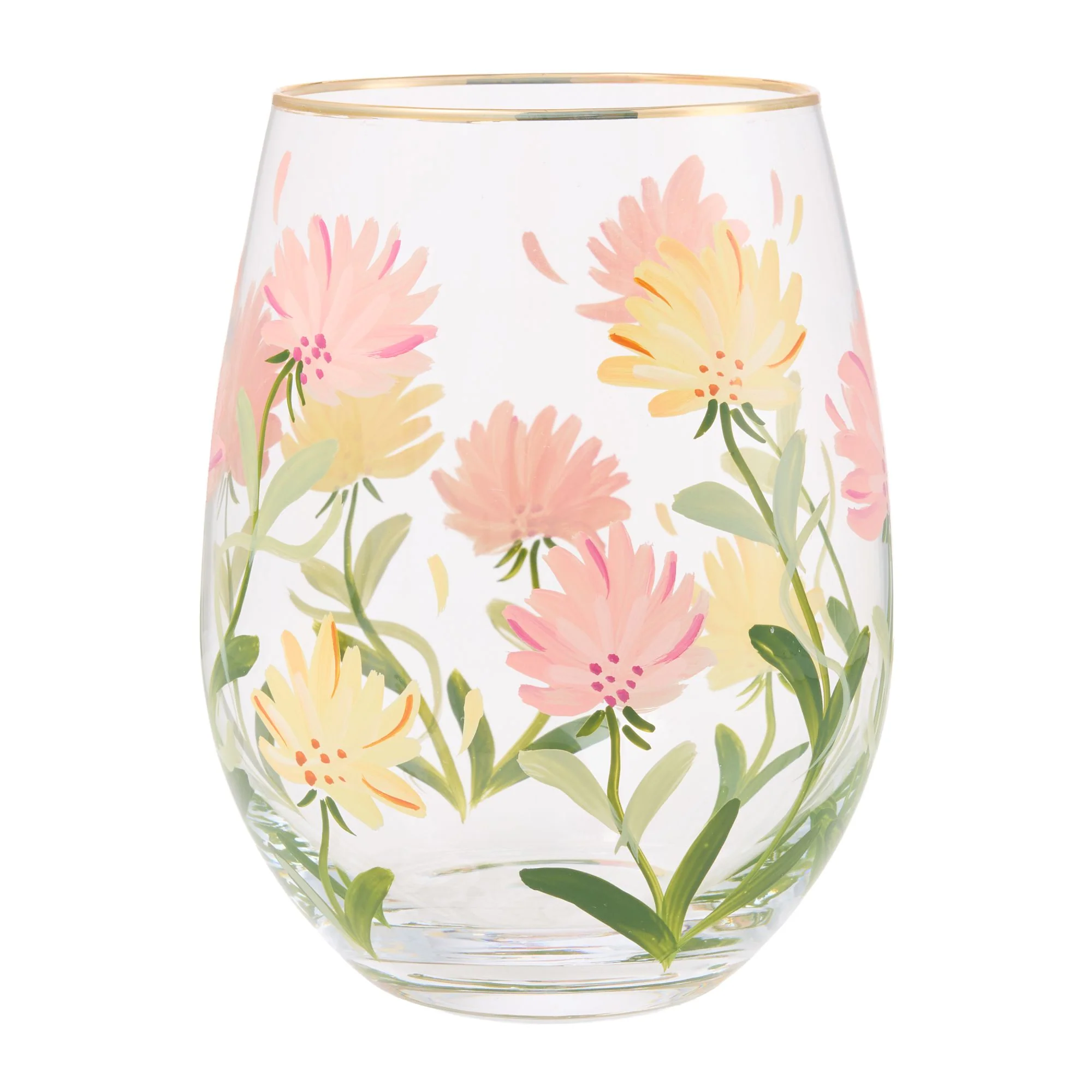 Pink Flower Stemless Glass - Image 4