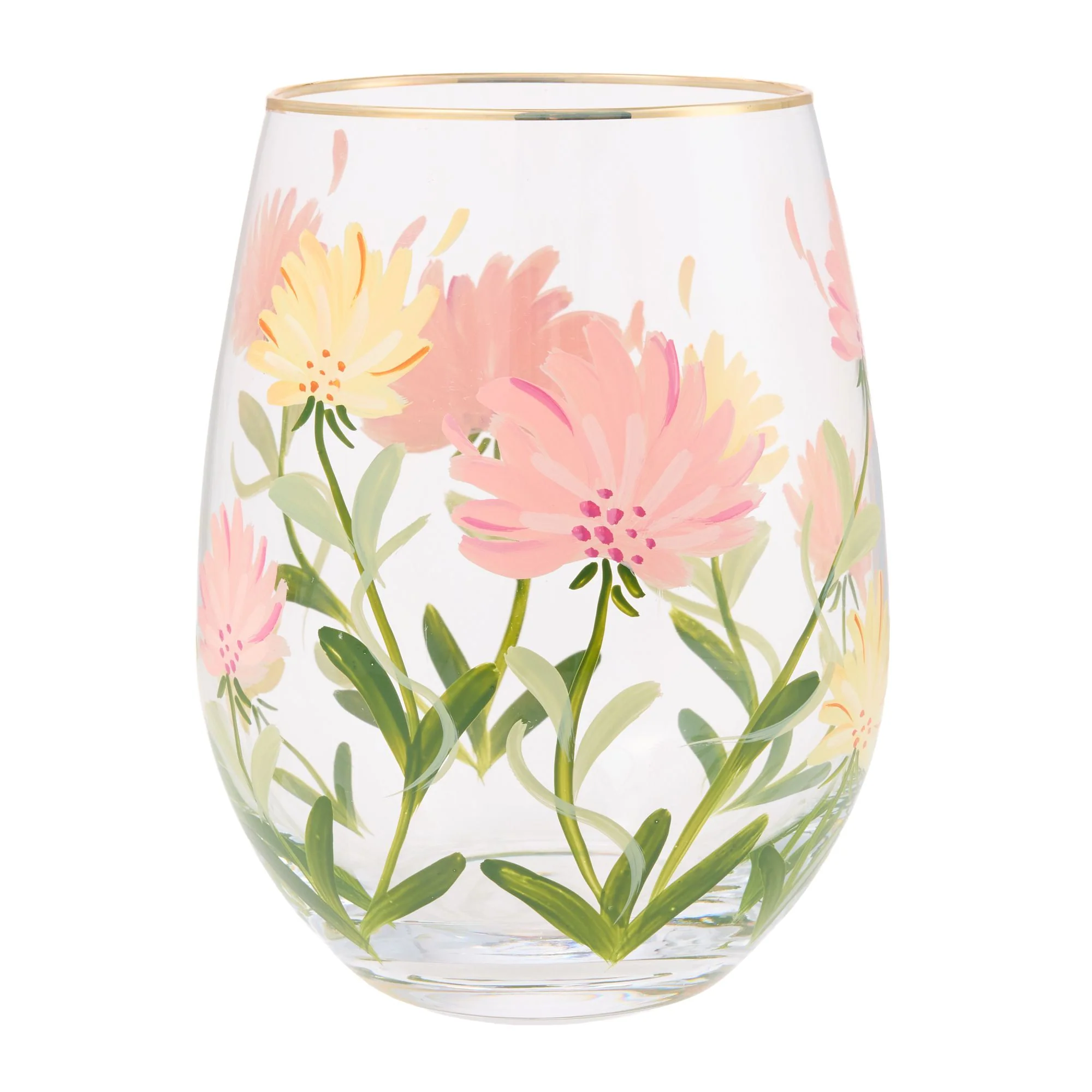 Pink Flower Stemless Glass - Image 5