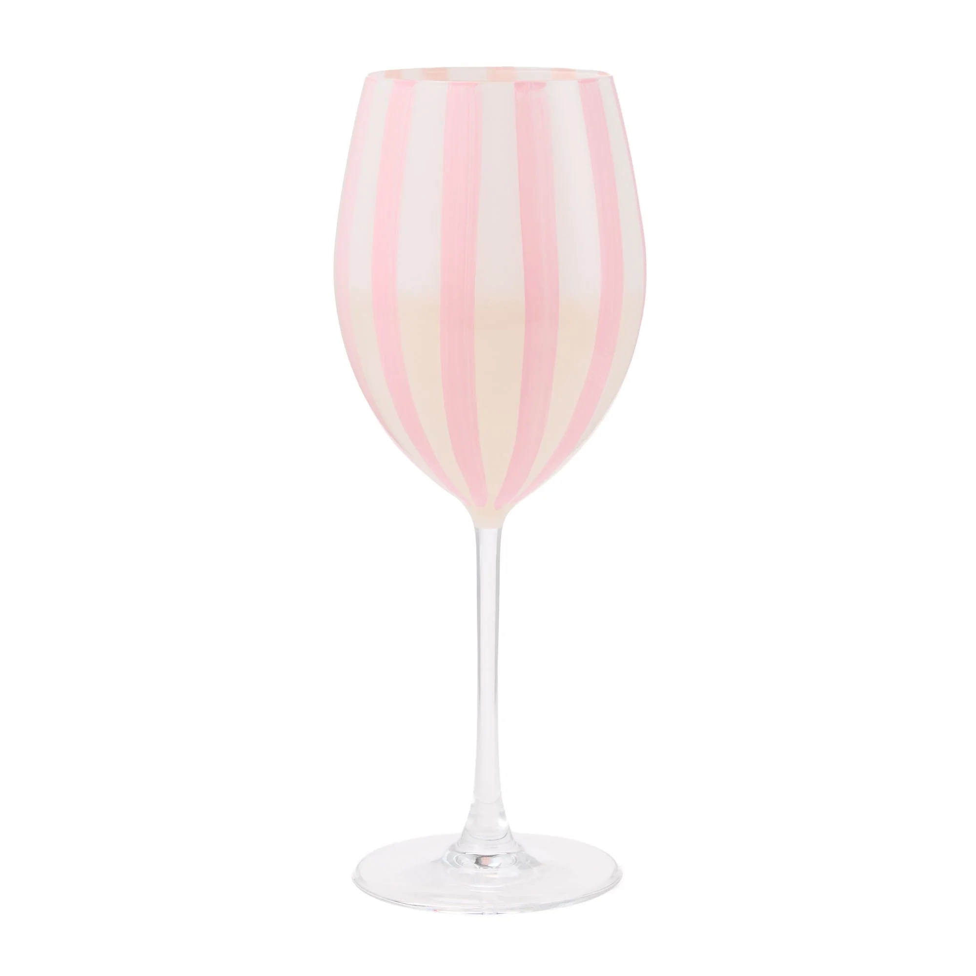 Pink Striped Wine Glass - Image 2