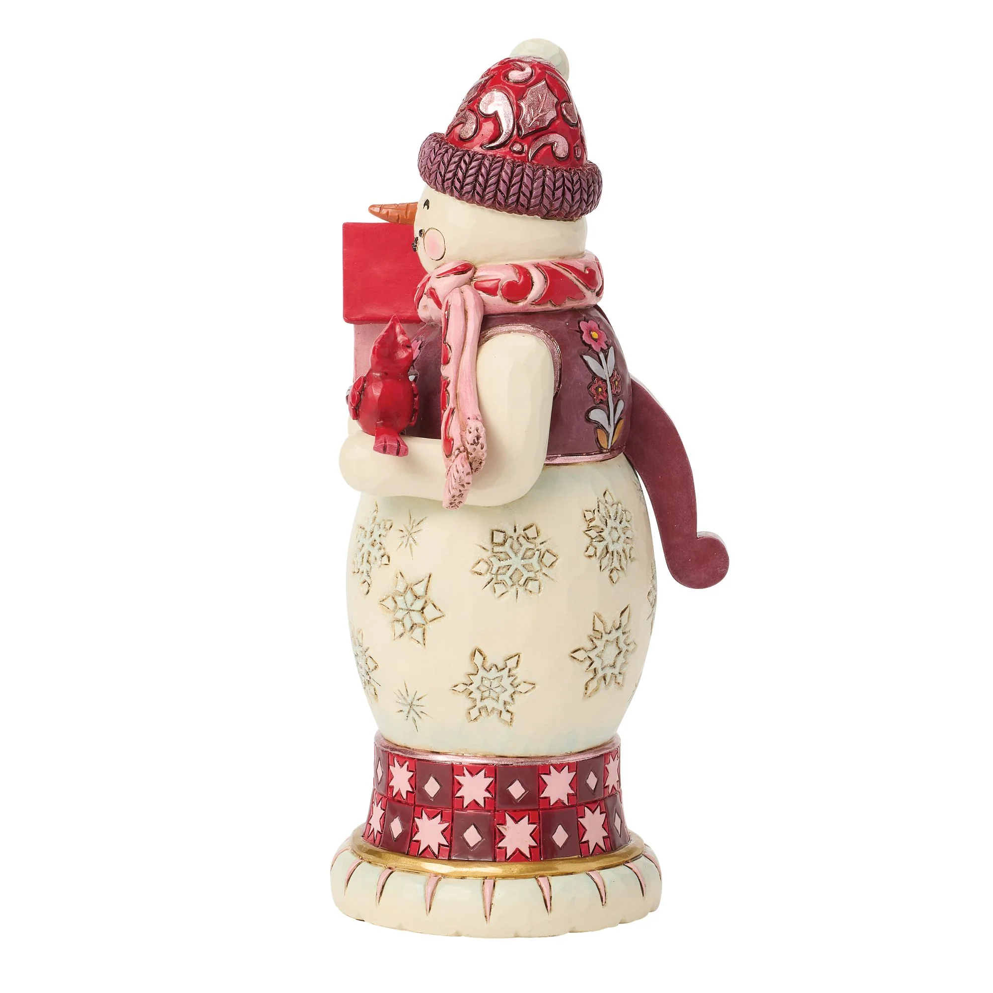 Red & Pink Snowman Nutcracker Figurine - Image 3