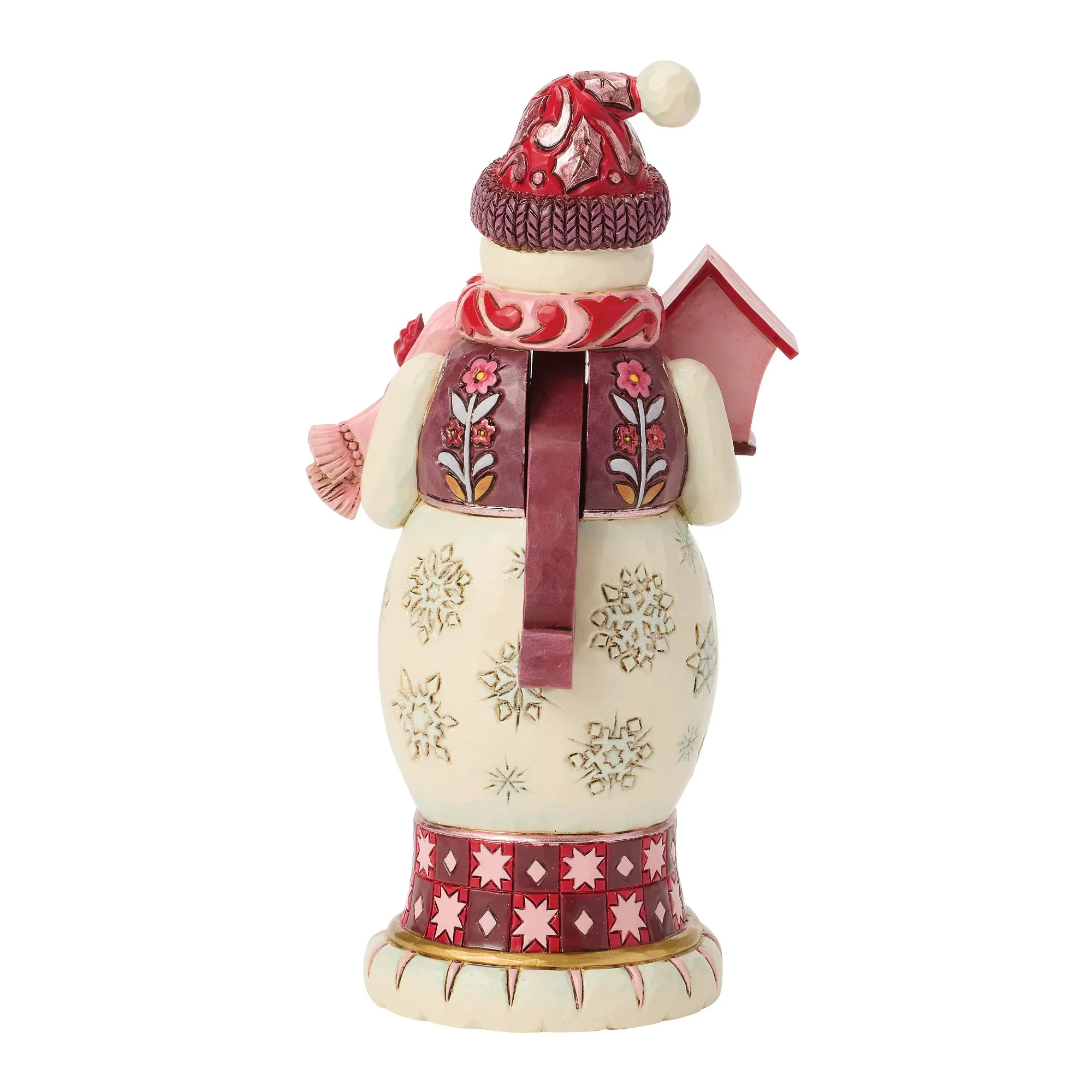 Red & Pink Snowman Nutcracker Figurine - Image 4