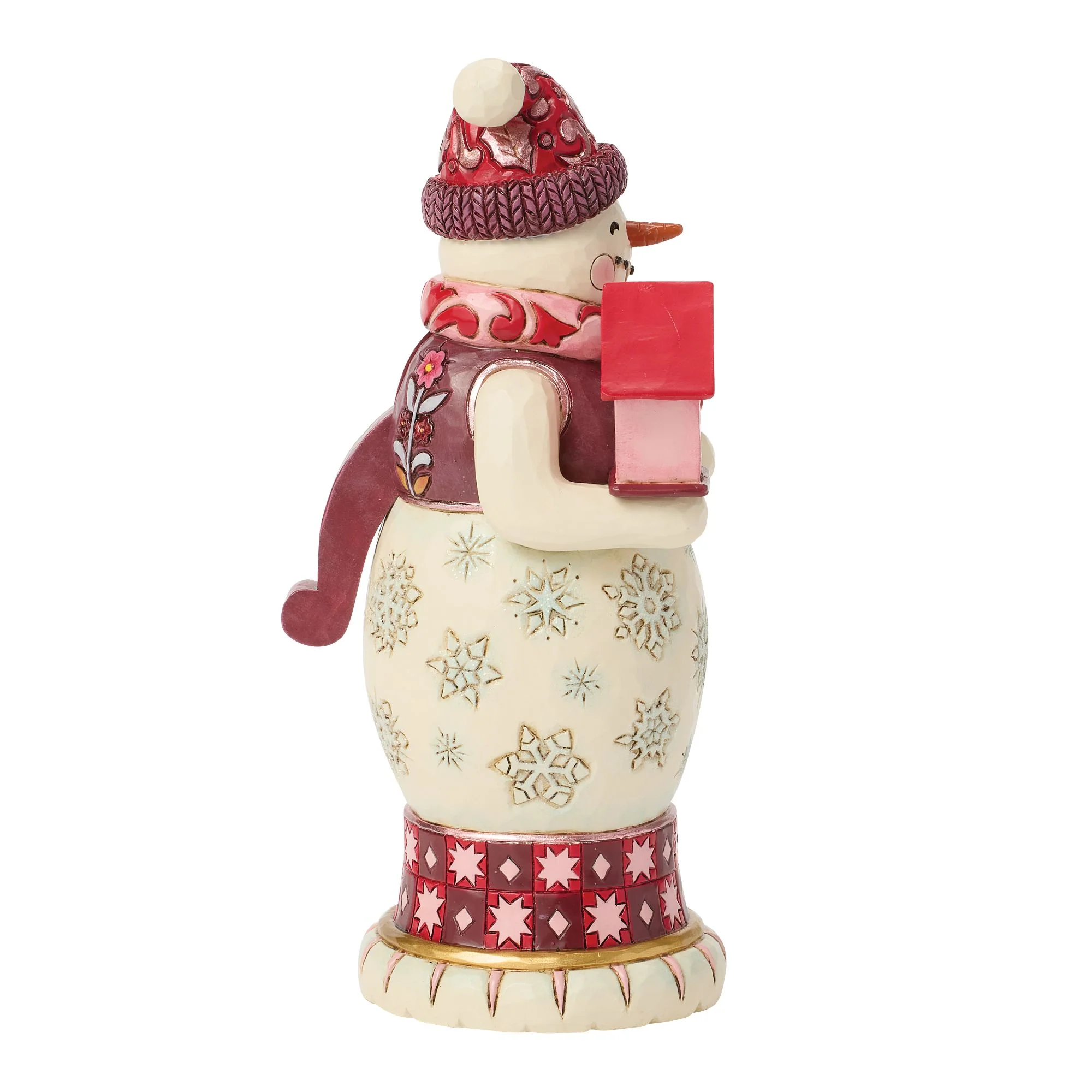 Red & Pink Snowman Nutcracker Figurine - Image 5