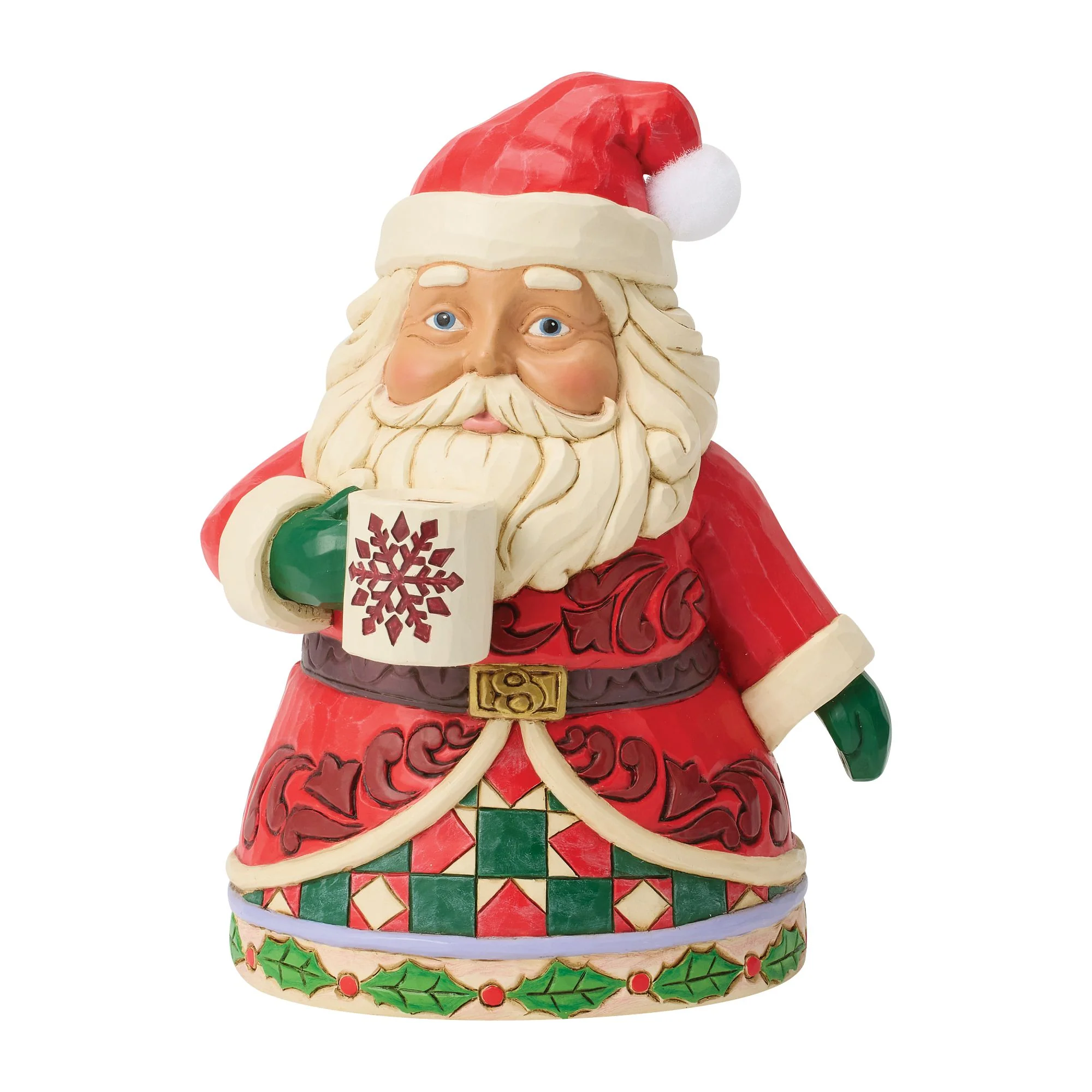 Santa Drinking Hot Cocoa Figurine - Image 2