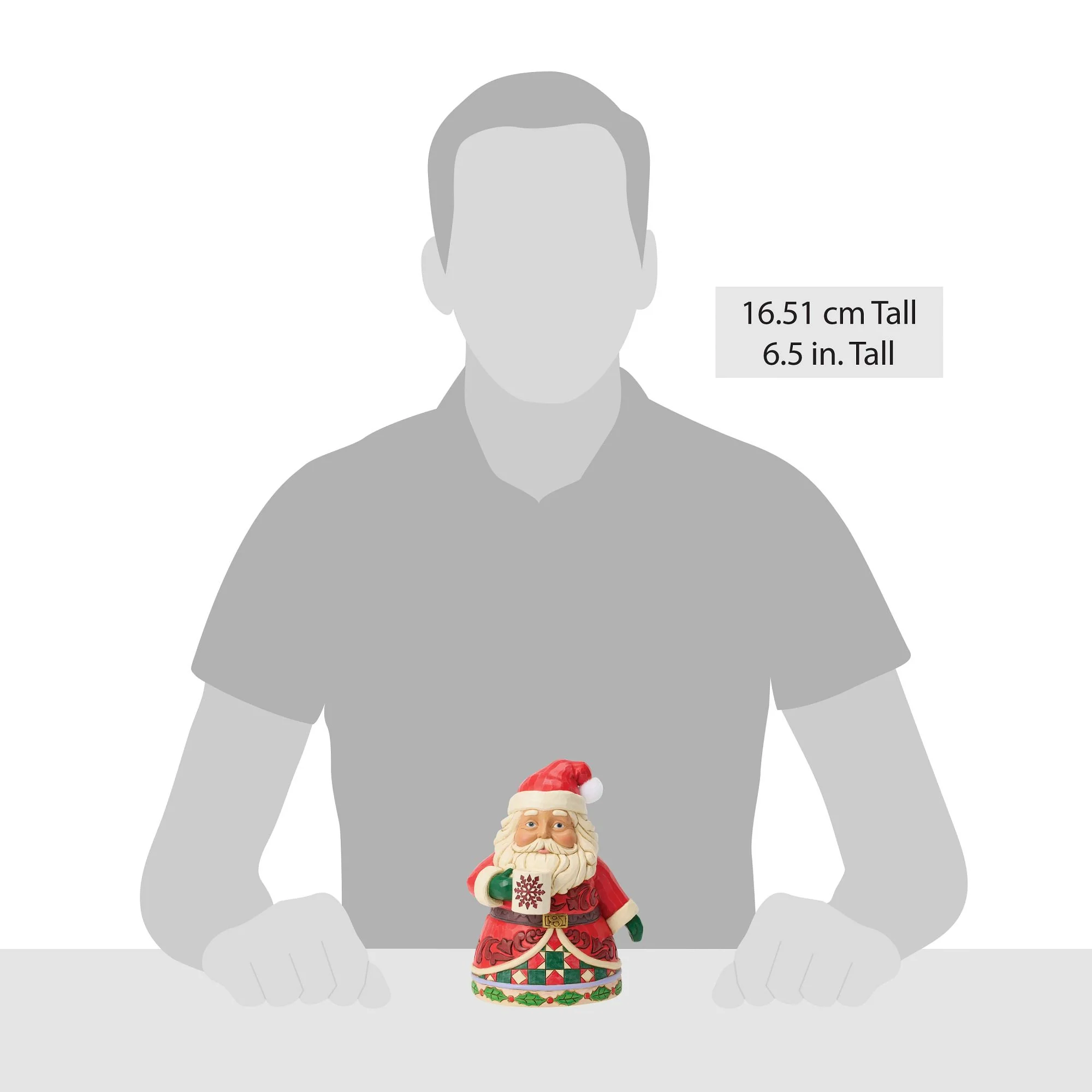Santa Drinking Hot Cocoa Figurine - Image 6