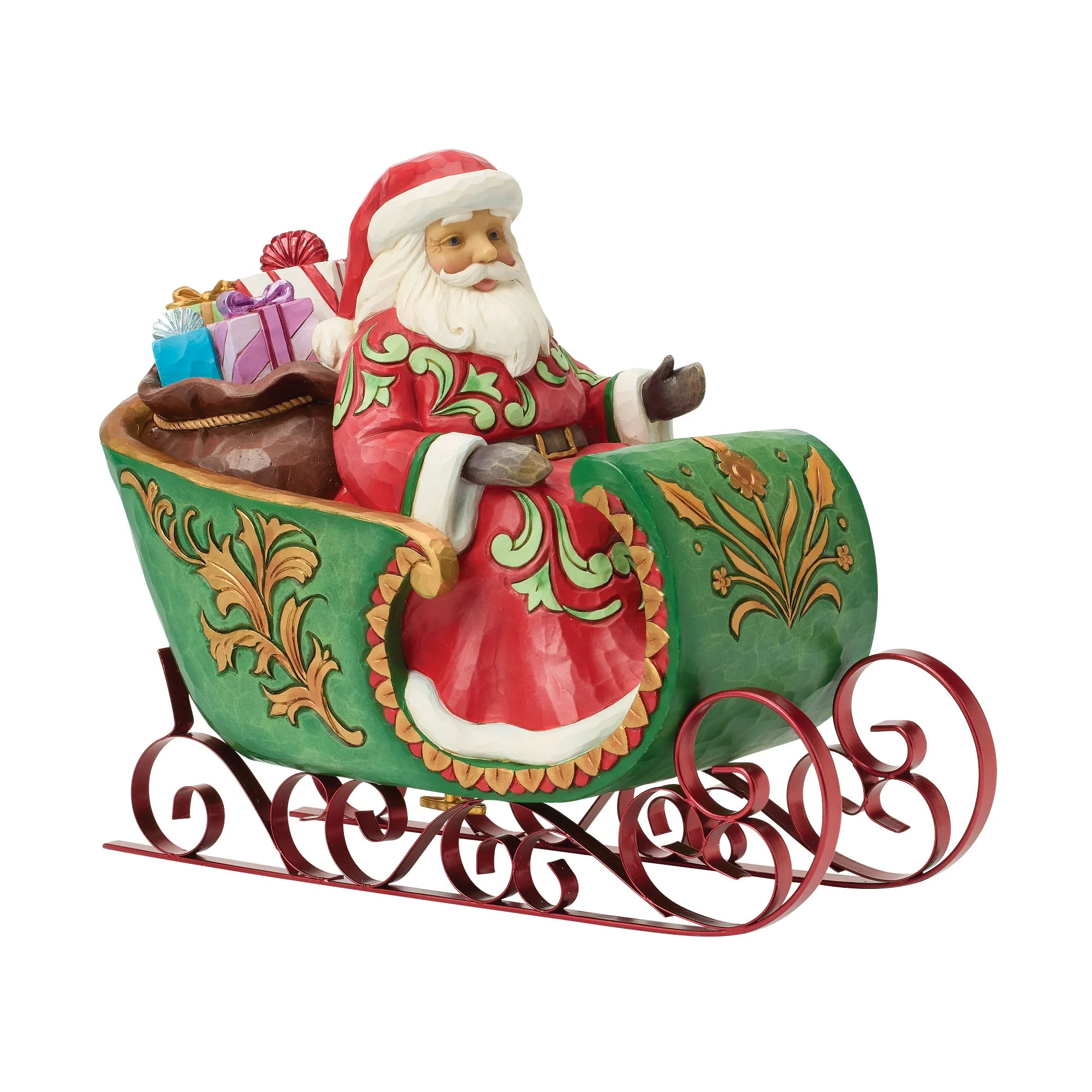 Santa in a Musical Sleigh Special Edition Figurine - "Dashing Through the Snow"