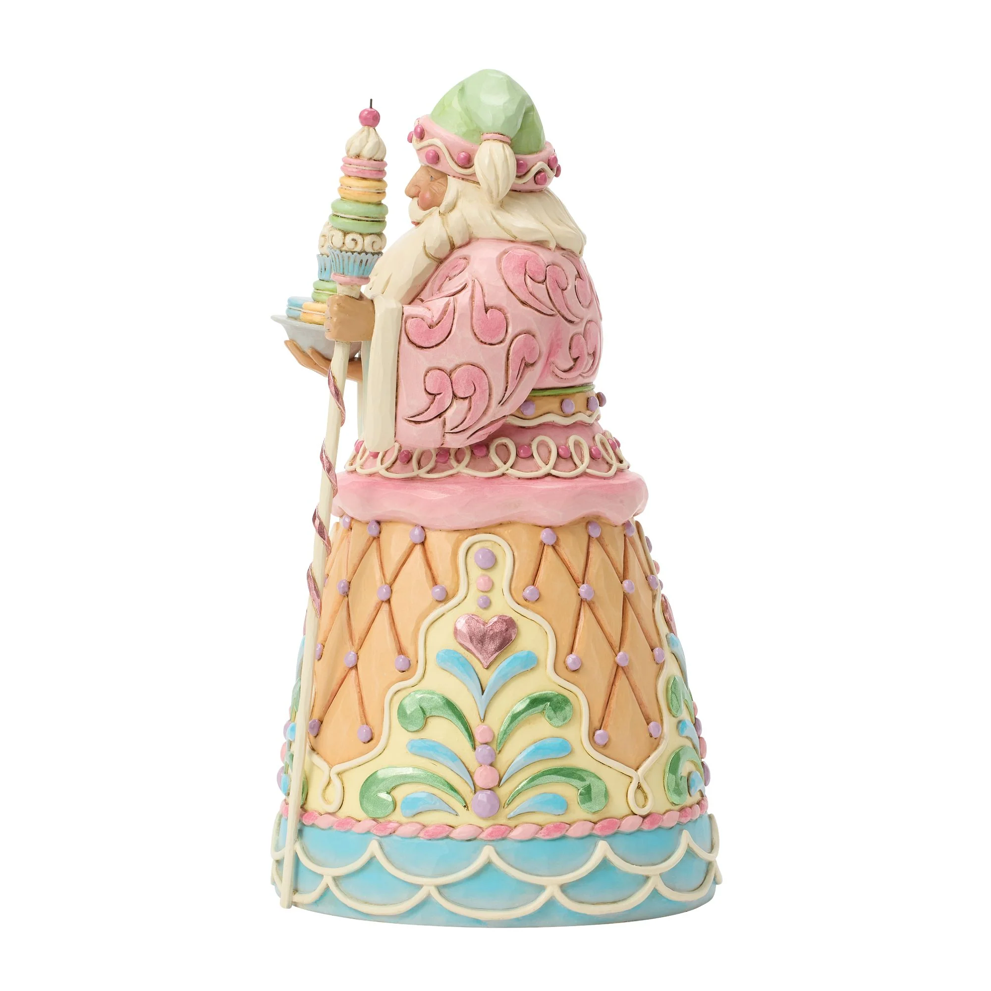 Santa with Macaron Staff Figurine - Santa's Sweet Indulgence - Image 2
