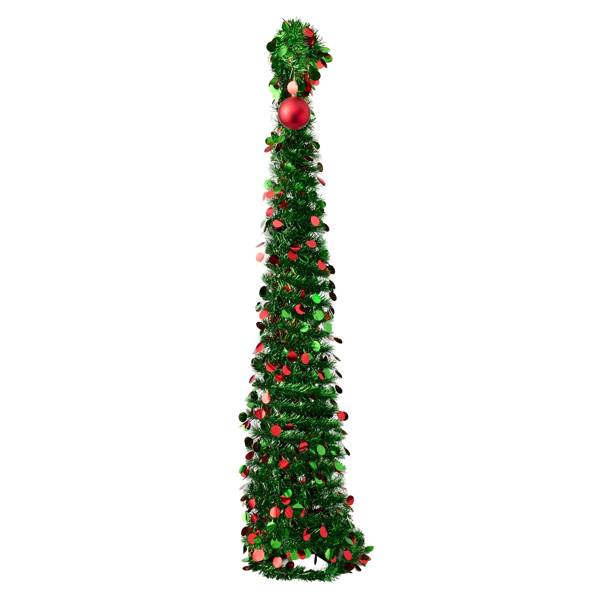 Traditional Curved Sequin Christmas Tree - Image 4