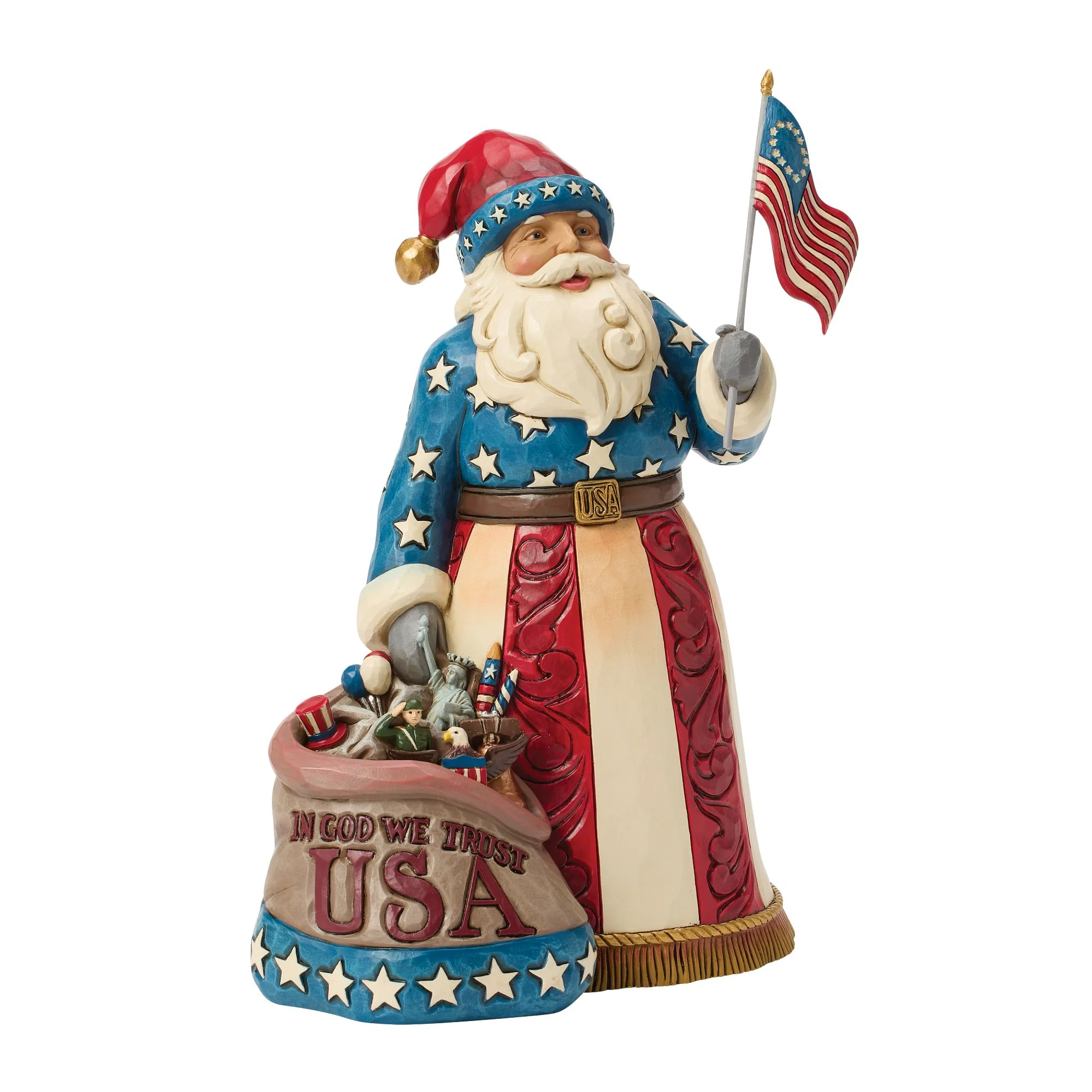 Santa with USA Flag - American Tradition - Image 2