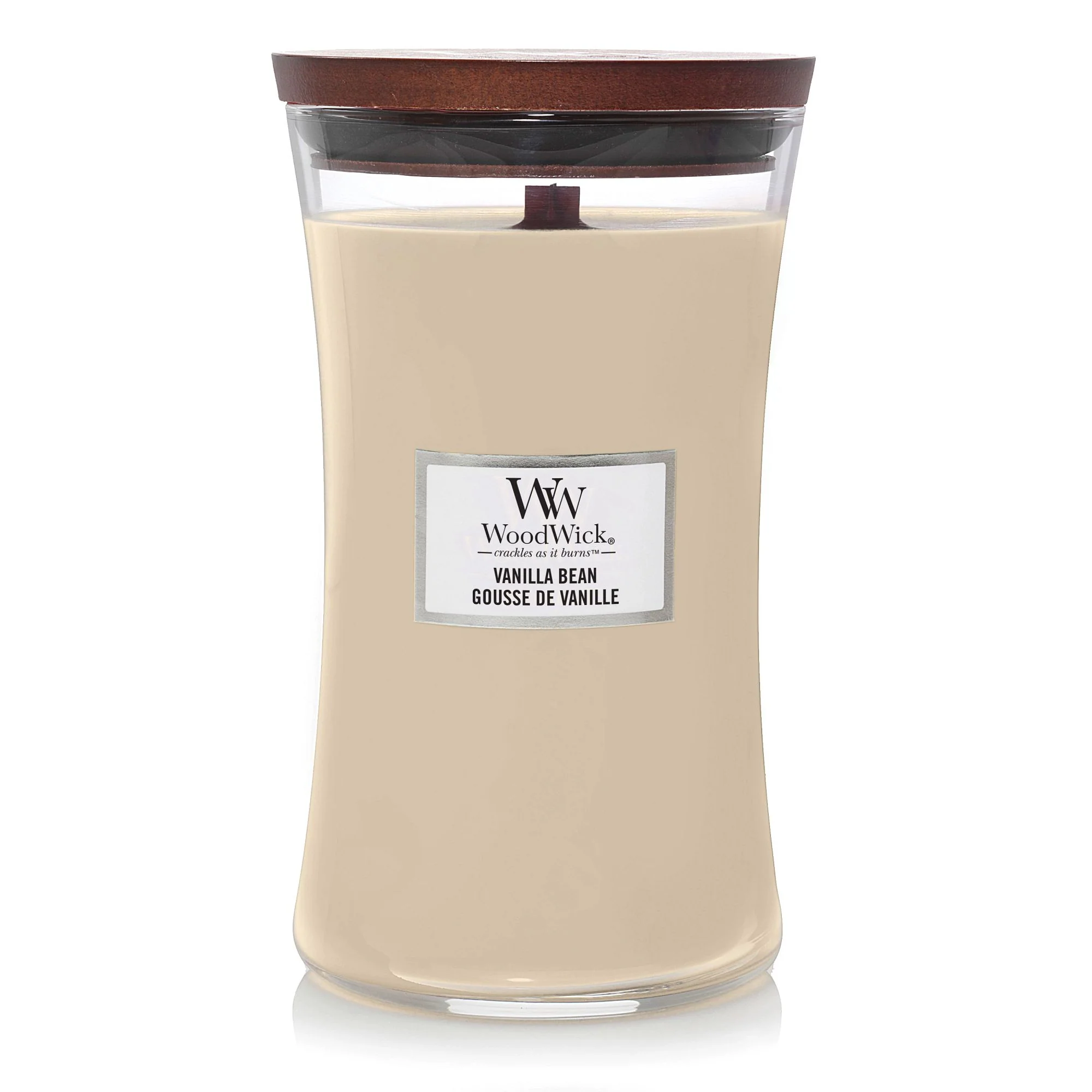 Vanilla Bean Large Hourglass Wood Wick Candle