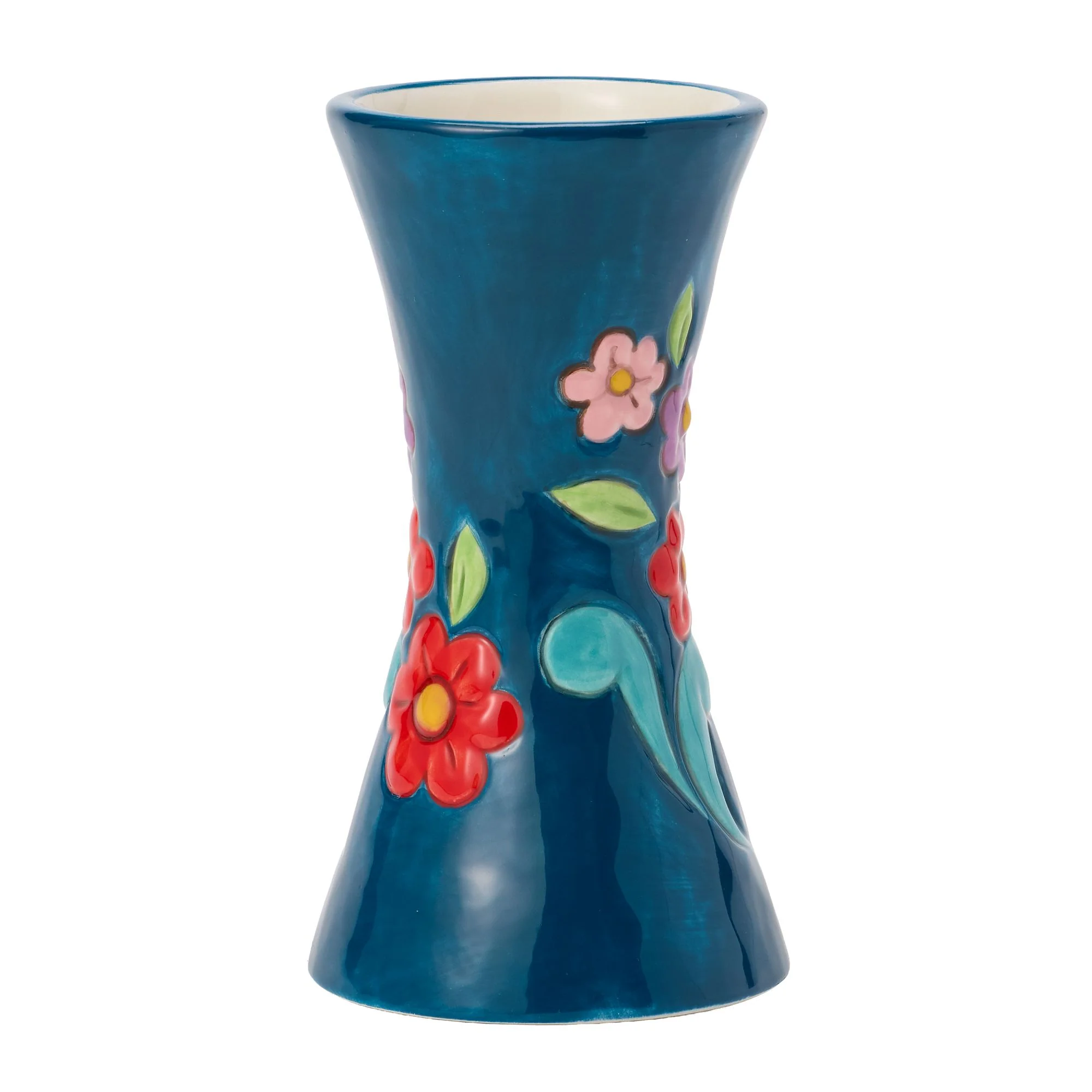 Vase Blue with Floral Motif - Image 4