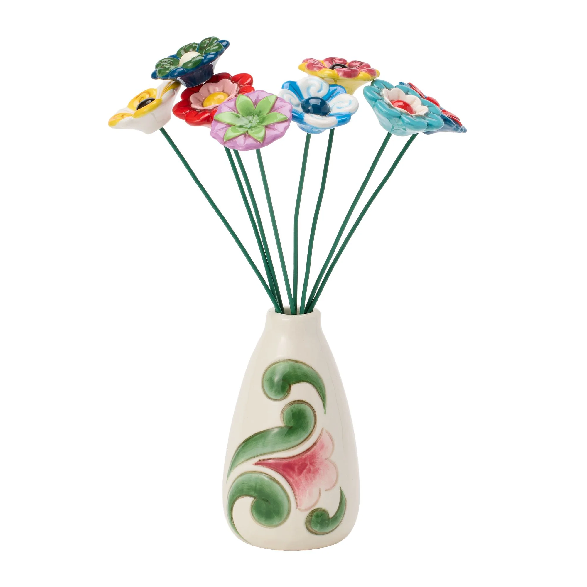 Vase Cream with Floral Motif - Image 5