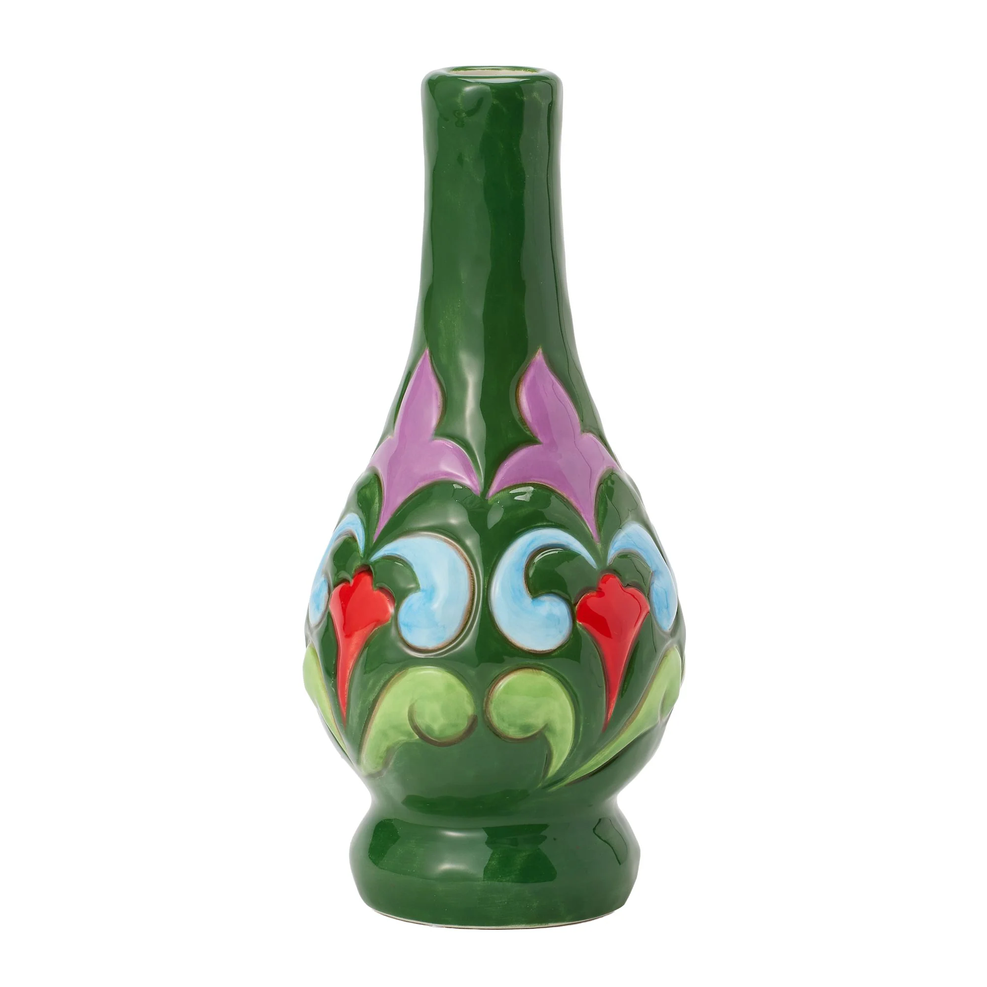 Vase Green with Floral Motif - Image 2