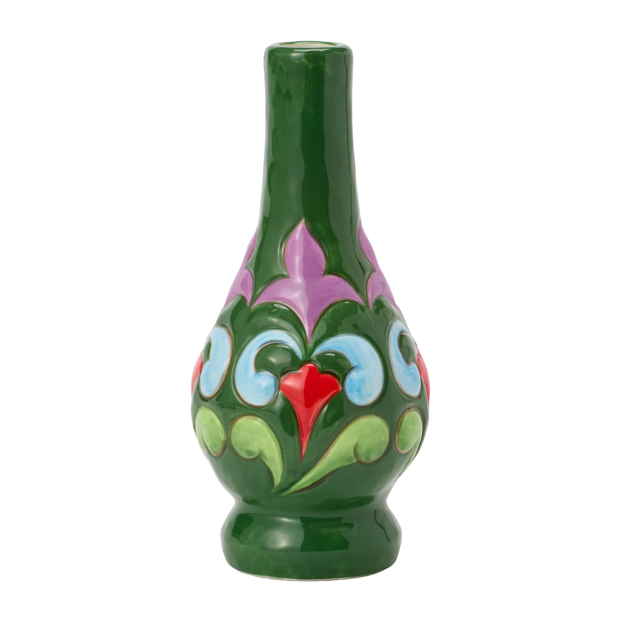 Vase Green with Floral Motif - Image 3