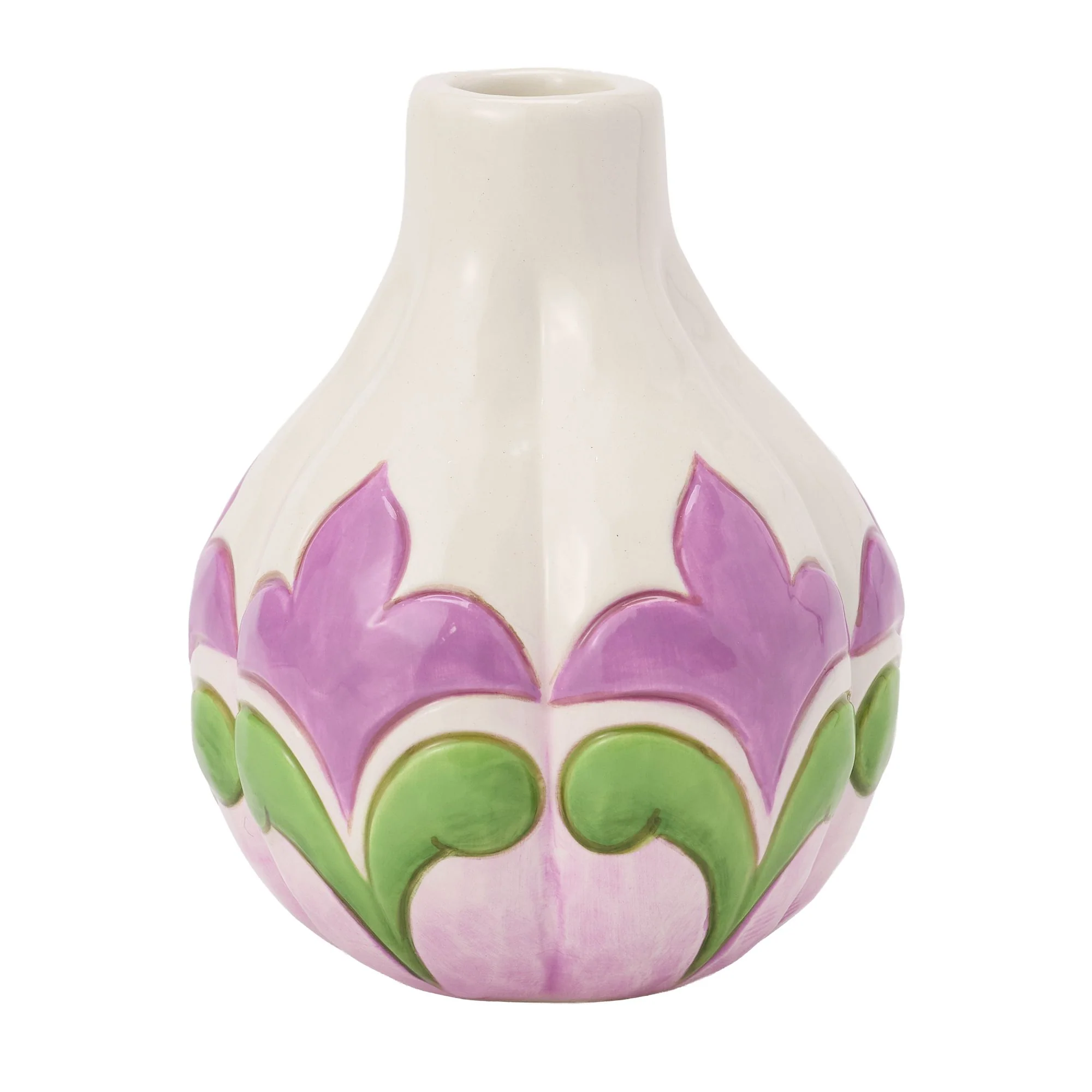 Vase White with Floral Motif - Image 2