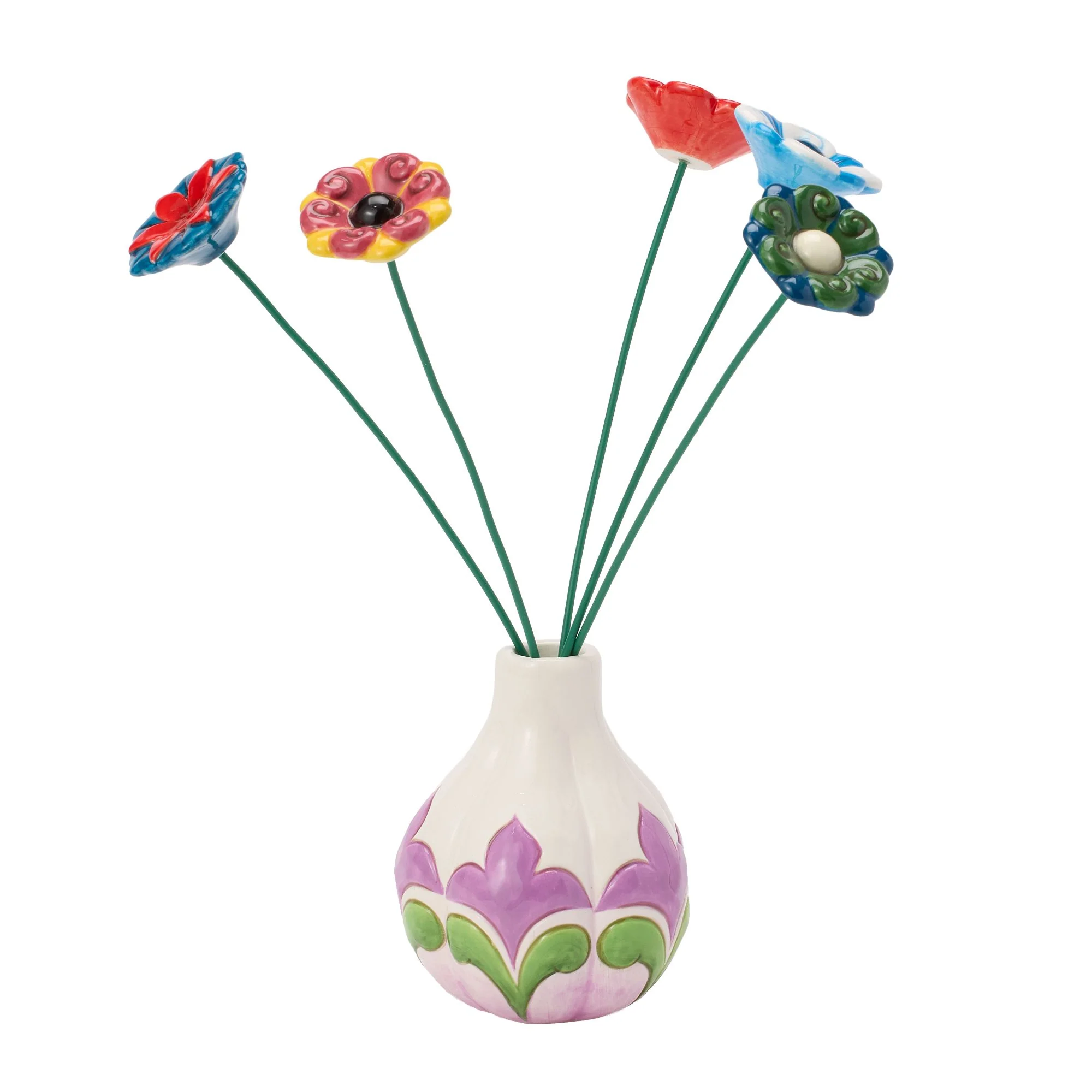 Vase White with Floral Motif - Image 5