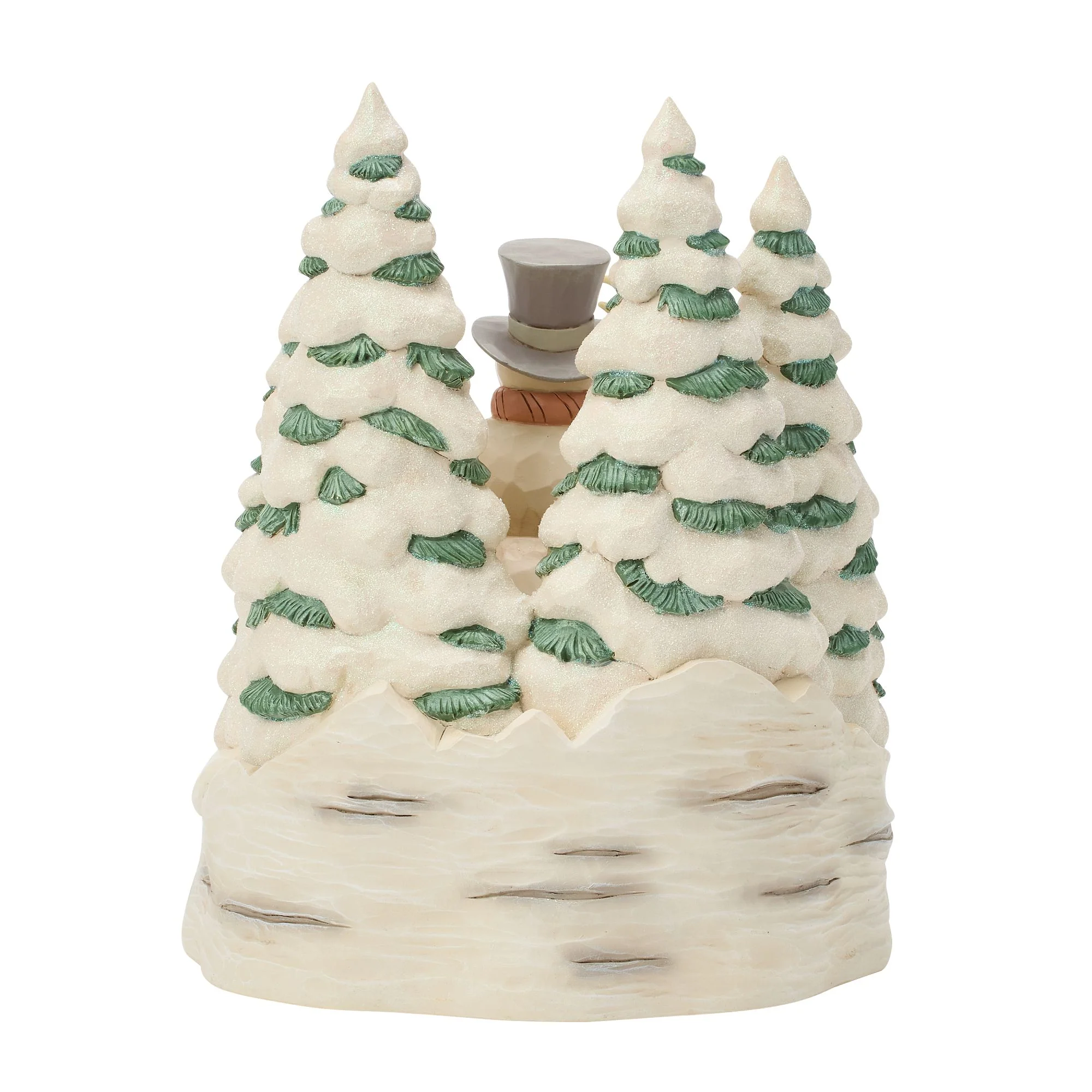 White Woodland Snowman with Forest Animals LED Figurine - "All is Calm, All is White" - Image 4
